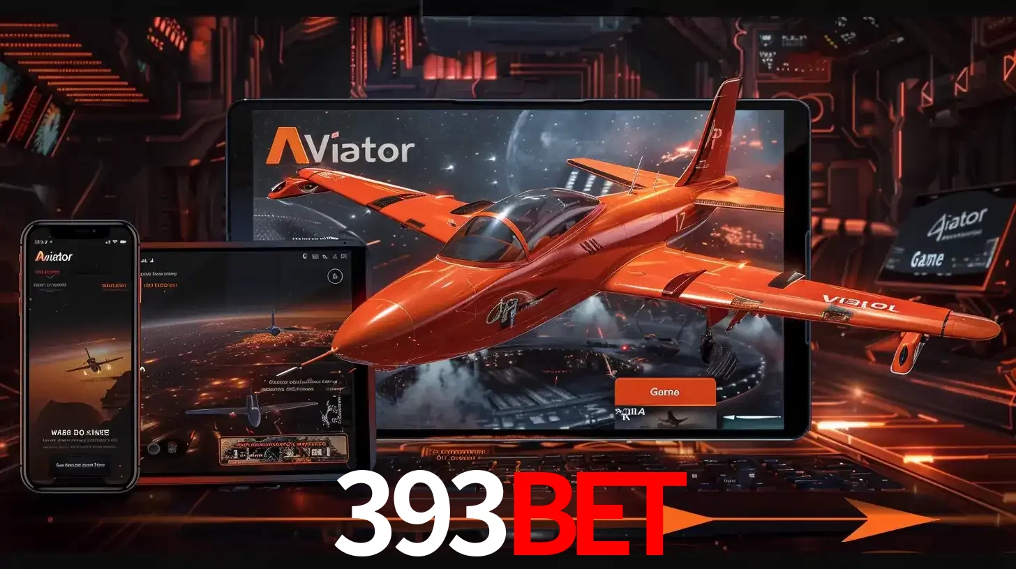 Apresentação tecnológica do jogo Aviator com um avião saindo da tela de um tablet, demonstrando a experiência imersiva em múltiplos dispositivos no 393bet.