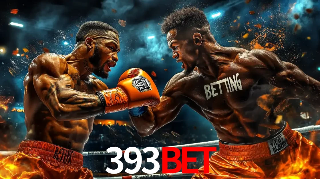 Dois boxeadores em uma luta intensa e explosiva, representando a adrenalina e as oportunidades de apostas em esportes de combate disponíveis na plataforma 393bet.
