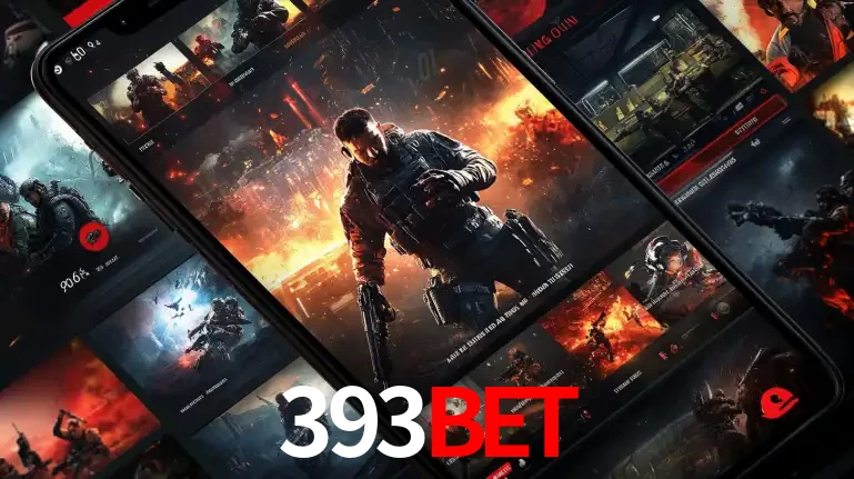 Tela de um celular exibindo uma galeria de jogos de tiro com temática militar, mostrando a variedade de e-sports disponíveis para apostas na plataforma de entretenimento 393bet.
